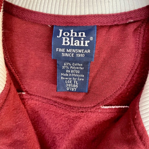 Vintage 90's/Y2K John Blair Maroon Full Zip Track Jacket Size Large Tall - Picture 4 of 4